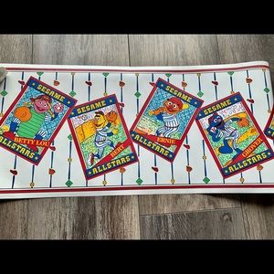 Vintage NEW Sesame Street Wallpaper Border 4 Rolls Baseball Bert Ernie Grover